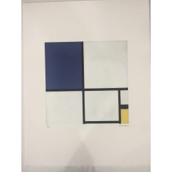 Piet Mondrian Lithographie CM 50x70 Éditions Artis Leonardo Avec Certifie 