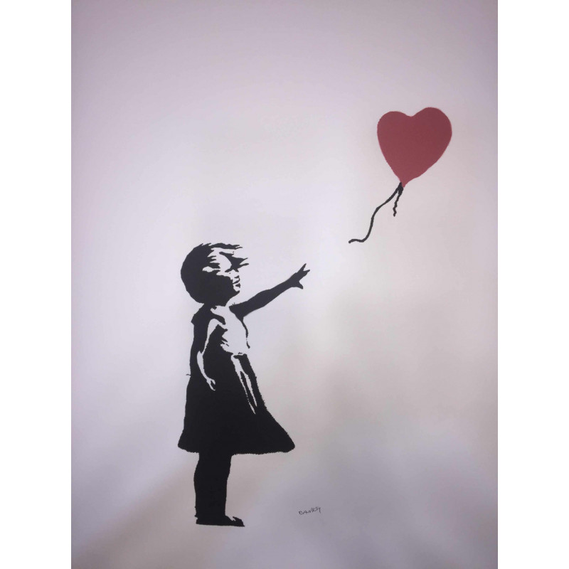 Banksy Litografía cm 50x70 marca Pow copias 150 firmado lápiz Para Dama 