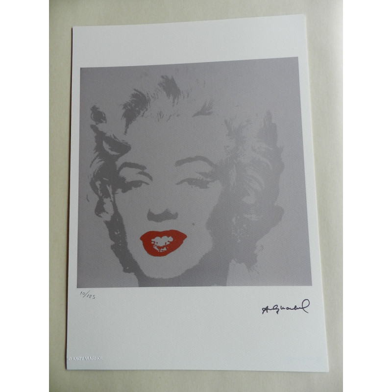 Andy Warhol Litografia cm 35x50 edizione 2010 con fotoautentica 