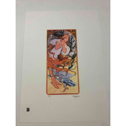 Litografia Alphonse'a Muchy off-setowa o wymiarach 50x70 cm