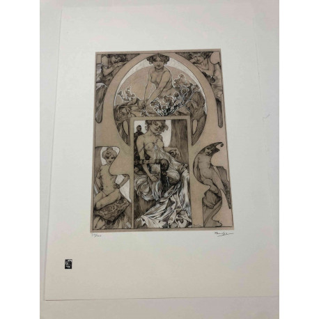 Litografia Alphonse Mucha offset 50x70 cm