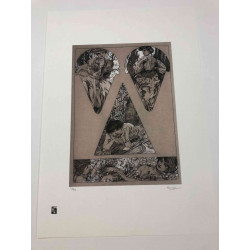 Litografia Alphonse'a Muchy off-setowa o wymiarach 50x70 cm