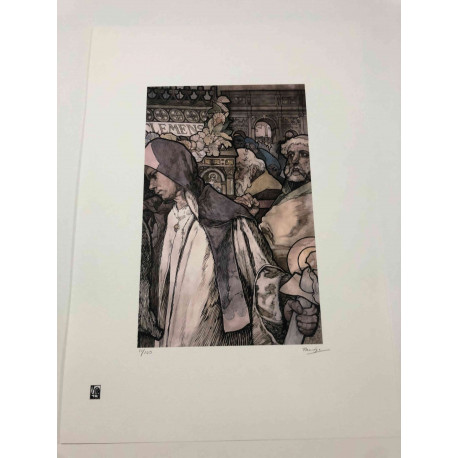 Litografía de Alphonse Mucha en off set 50x70 cm