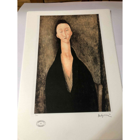 Litografía de Amedeo Modigliani sobre plató 50x70 cm Archivos París