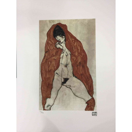 Egon Schiele Lithografie offsetuitgave 200 cm 50x70