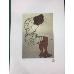 Egon Schiele Litografia edição off set 200 cm 50x70