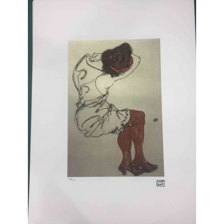 Egon Schiele Litografia edição off set 200 cm 50x70