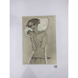 Egon Schiele Litografie ofsetová edice 200 cm 50x70