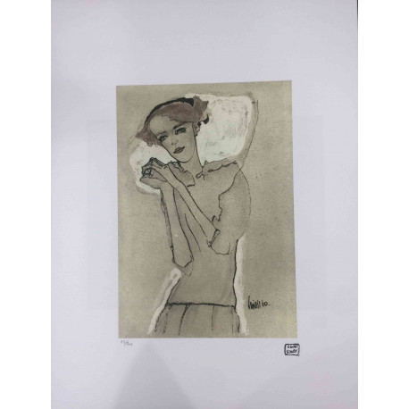 Egon Schiele Litografie ofsetová edice 200 cm 50x70