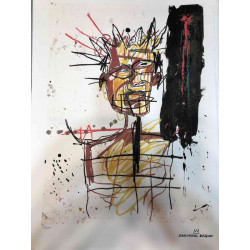 Offset litograficzny Basquiata o wymiarach 50x70 cm, certyfikowany
