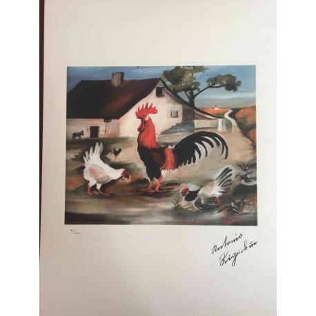 Litografie Antonia Ligabue ze sady 50x70 cm