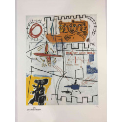 Basquiat Litografia off set cm 50x70 certificata edizione Rupert