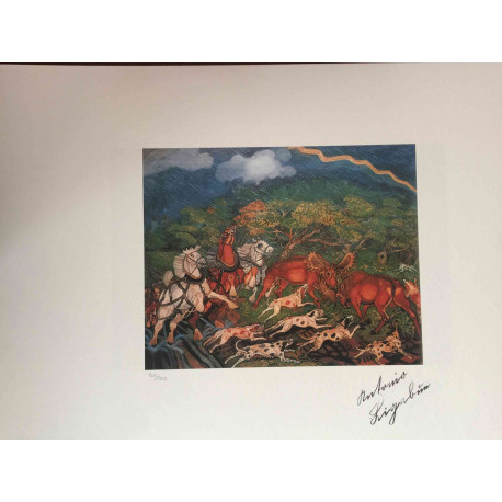 Litografia de Antonio Ligabue off set 50x70 cm