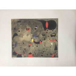 Litografická ofsetová souprava Joan Miro 56x76 cm certifikovaná