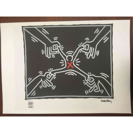 Keith Haring 50x70 cm-ko litografia-sorta ziurtatua