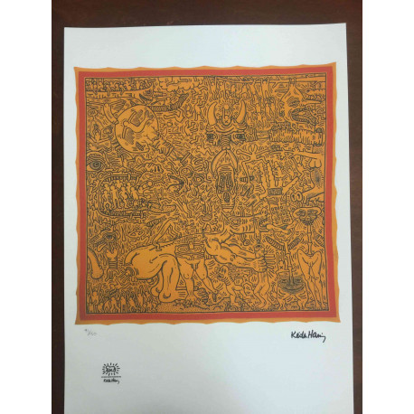Keith Haring Litografia off set 50x70 cm certificat