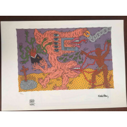Keith Haring Litografía off set 50x70 cm certificada