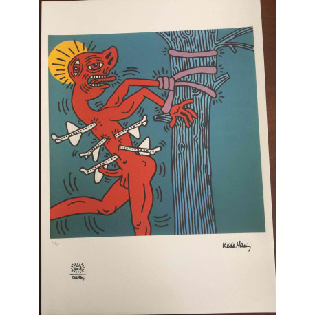 Keith Haring Litografia offsetowa z certyfikatem 50x70 cm