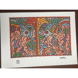 Keith Haring Litografia off set 50x70 cm certificat