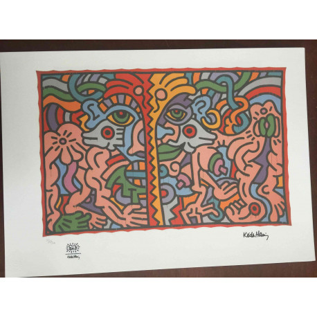 Keith Haring Litografia off set 50x70 cm certificat