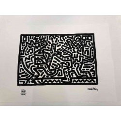 Keith Haring 50x70 cm-ko litografia-sorta ziurtatua