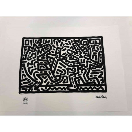 Keith Haring 50x70 cm-ko litografia-sorta ziurtatua