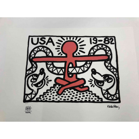 Keith Haring Lithograph off set 50x70 cm certified