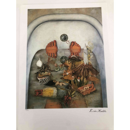 Frida Khalo Off set lithograph cm 50x70 certified