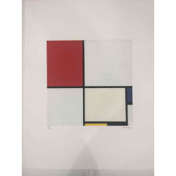 Pieter Cornelis Mondriaan 50x65 cm-ko off-set litografia ziurtagiria