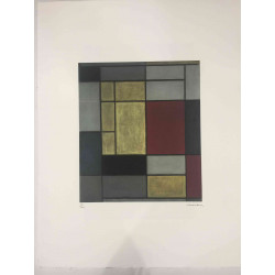 Pieter Cornelis Mondriaan 50x65 cm-ko off-set litografia ziurtagiria