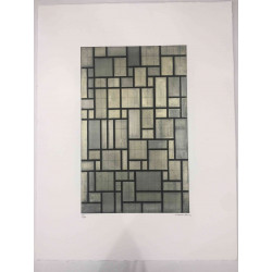 Pieter Cornelis Mondriaan 50x65 cm-ko off-set litografia ziurtagiria
