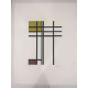 Pieter Cornelis Mondriaan 50x65 cm-ko off-set litografia ziurtagiria
