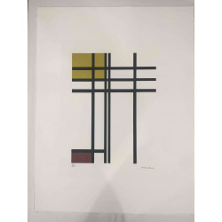 Pieter Cornelis Mondriaan 50x65 cm-ko off-set litografia ziurtagiria