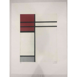 Pieter Cornelis Mondriaan 50x65 cm-ko off-set litografia ziurtagiria