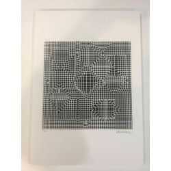 Victor Vasarely Litografia off set 35x50 cm certificat