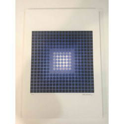 Victor Vasarely Litografia off set 35x50 cm certificat