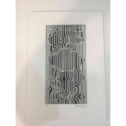 Victor Vasarely Litografia off set 35x50 cm certificat