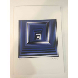 Victor Vasarely Litografia off set 35x50 cm certificat