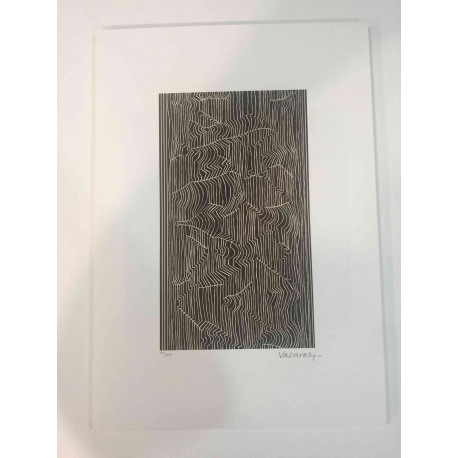 Victor Vasarely Litografia off set 35x50 cm certificat