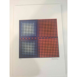Victor Vasarely Litografia off set 35x50 cm certificat