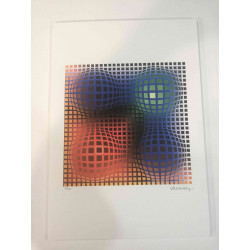 Victor Vasarely Litografia off set 35x50 cm certificat