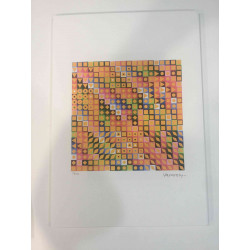 Victor Vasarely Litografia off set 35x50 cm certificat
