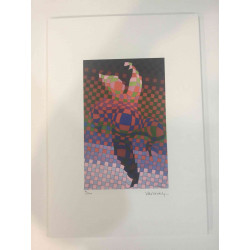 Victor Vasarely Litografia off set 35x50 cm certificat