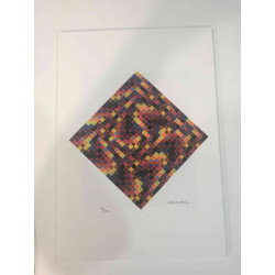 Victor Vasarely Litografia off set 35x50 cm certificat