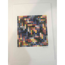 Victor Vasarely Litografia off set 35x50 cm certificat