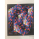 Victor Vasarely Litografia off set 35x50 cm certificat