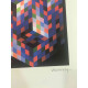Victor Vasarely Litografia off set 35x50 cm certificat
