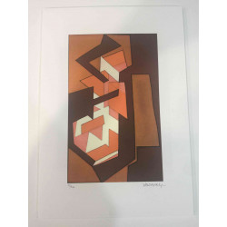 Victor Vasarely Litografia off set 35x50 cm certificat