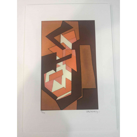 Victor Vasarely Litografia off set 35x50 cm certificat
