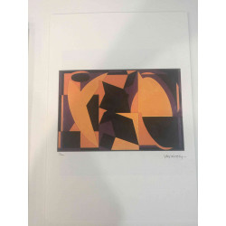 Victor Vasarely Litografia off set 35x50 cm certificat